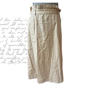 Live 4 Truth Beige Midi Linen-Blend Skirt